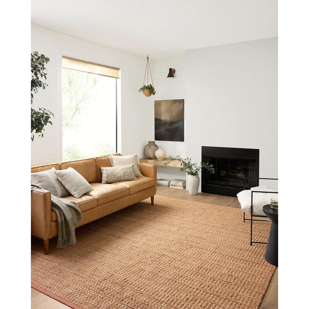 imageLoloi Angela Rose Colton Collection CON01 NaturalBlack 76 x 96 38quot Pile Height Area RugNatural  Clay
