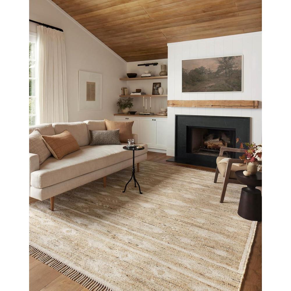 imageLoloi Angela Rose Rivers Collection RIV01 DenimIvory 79quot x 99quot Reversible Area RugNatural  Ivory