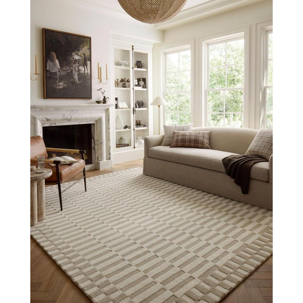 imageLoloi Chris Loves Julia Bradley Collection Ivory ampamp Grey 26quot x 76quot Runner Rug Classic Striped Area Rugs for Living Room Bedroom Entryway ampamp Hallway High Traffic Area Home Decor RugIvory Beige