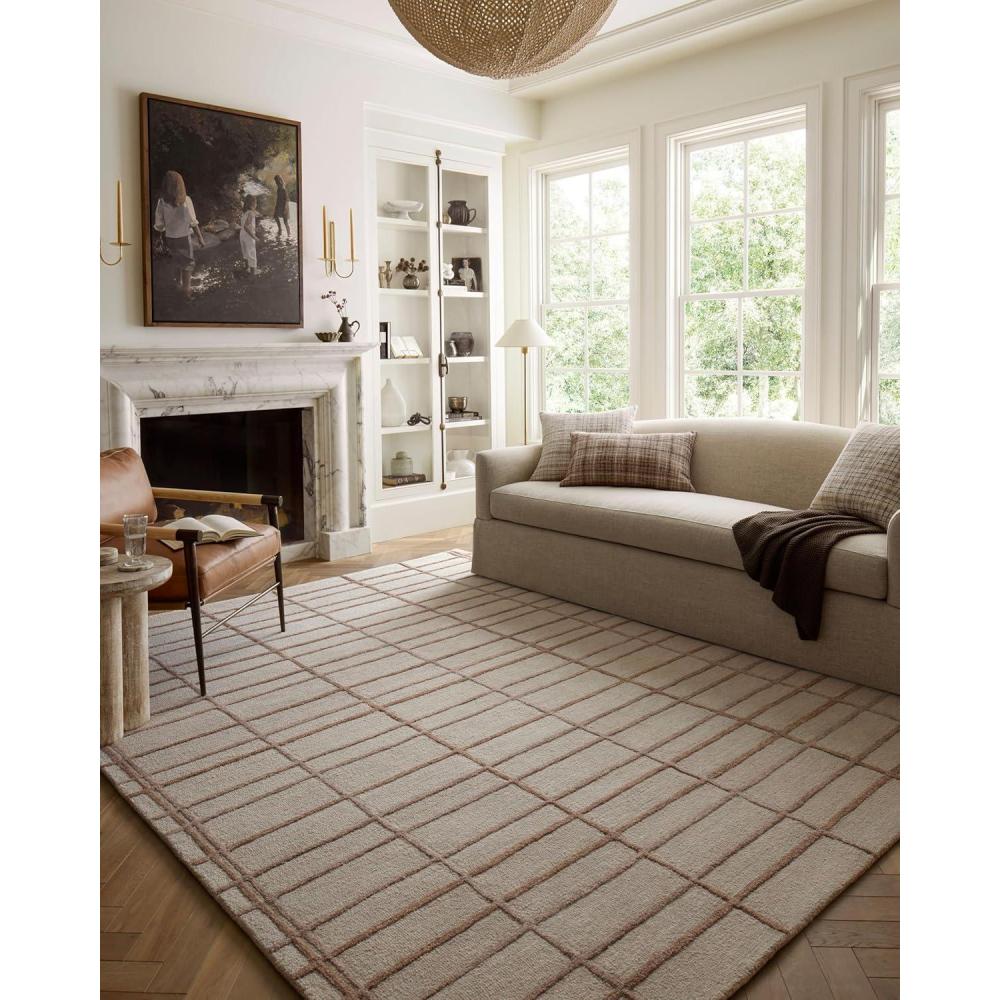 imageLoloi Chris Loves Julia Bradley Collection Ivory ampamp Grey 26quot x 76quot Runner Rug Classic Striped Area Rugs for Living Room Bedroom Entryway ampamp Hallway High Traffic Area Home Decor RugRose Blush