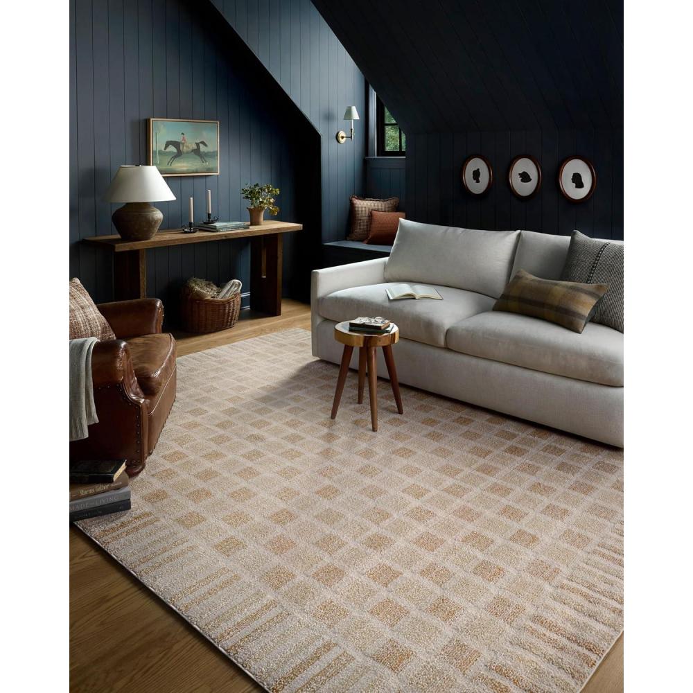 imageLoloi Chris Loves Julia Calvin Collection CLV01 PebbleIvory 710quot x 10 Area Rug Checkered Neutral Soft Living Room Bedroom CarpetBone Natural