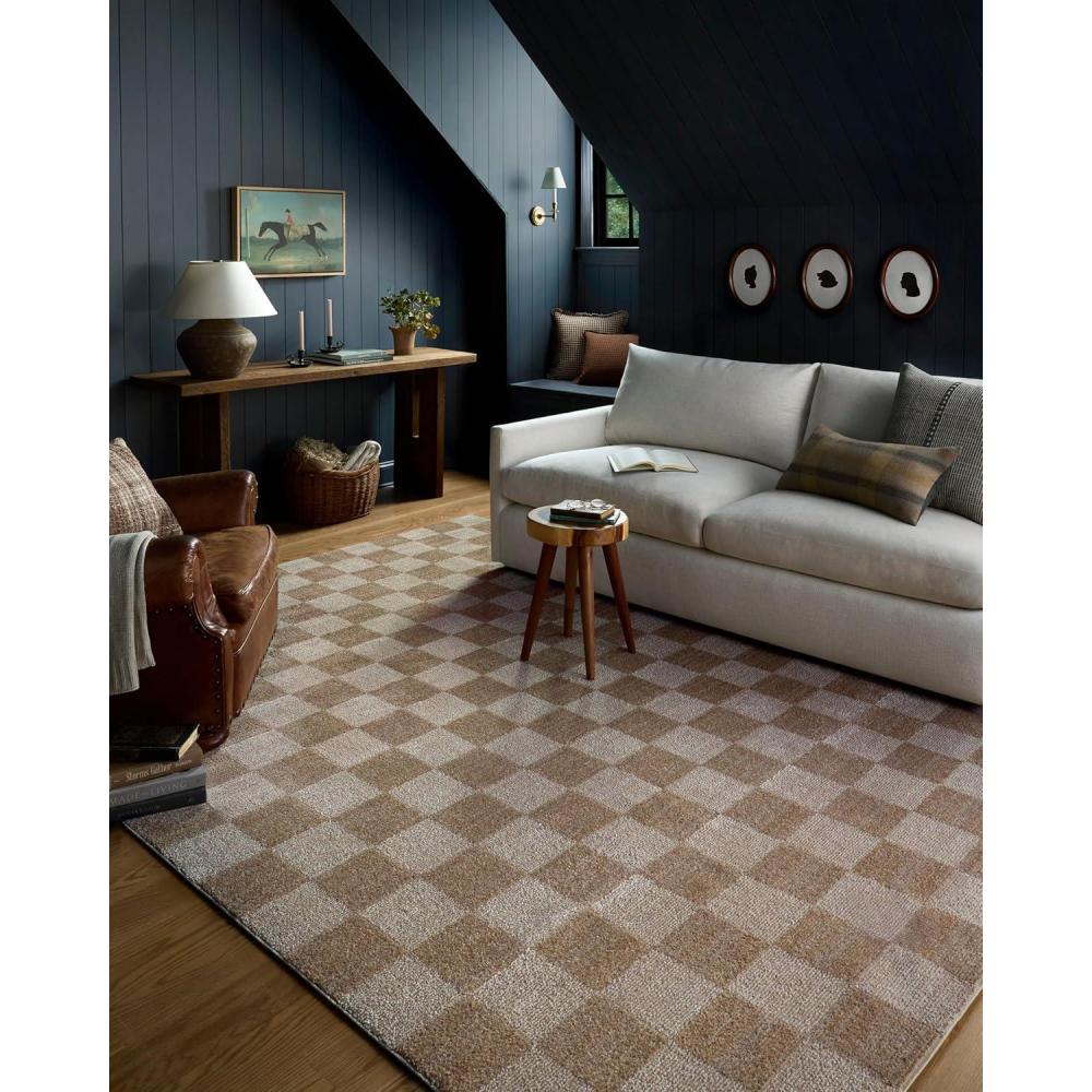 imageLoloi Chris Loves Julia Calvin Collection CLV01 PebbleIvory 710quot x 10 Area Rug Checkered Neutral Soft Living Room Bedroom CarpetPebble  Ivory