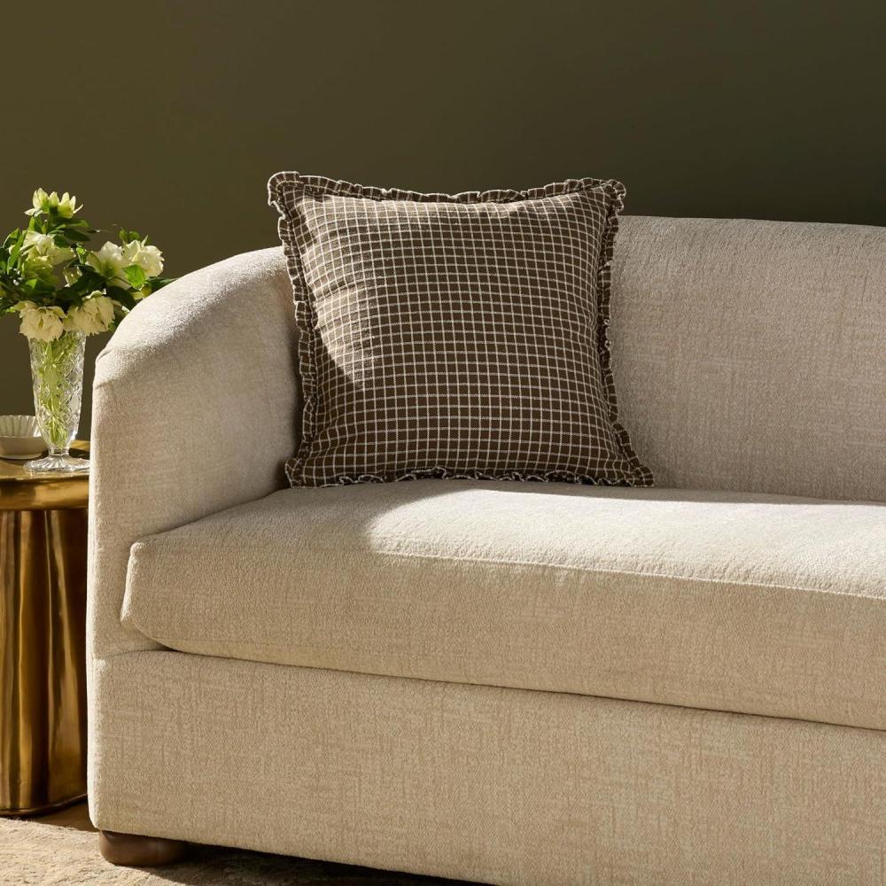 imageLoloi Chris Loves Julia Dinah Collection PCJ0012 IvoryEarth 22 x 22 Cover wDown PillowChocolate