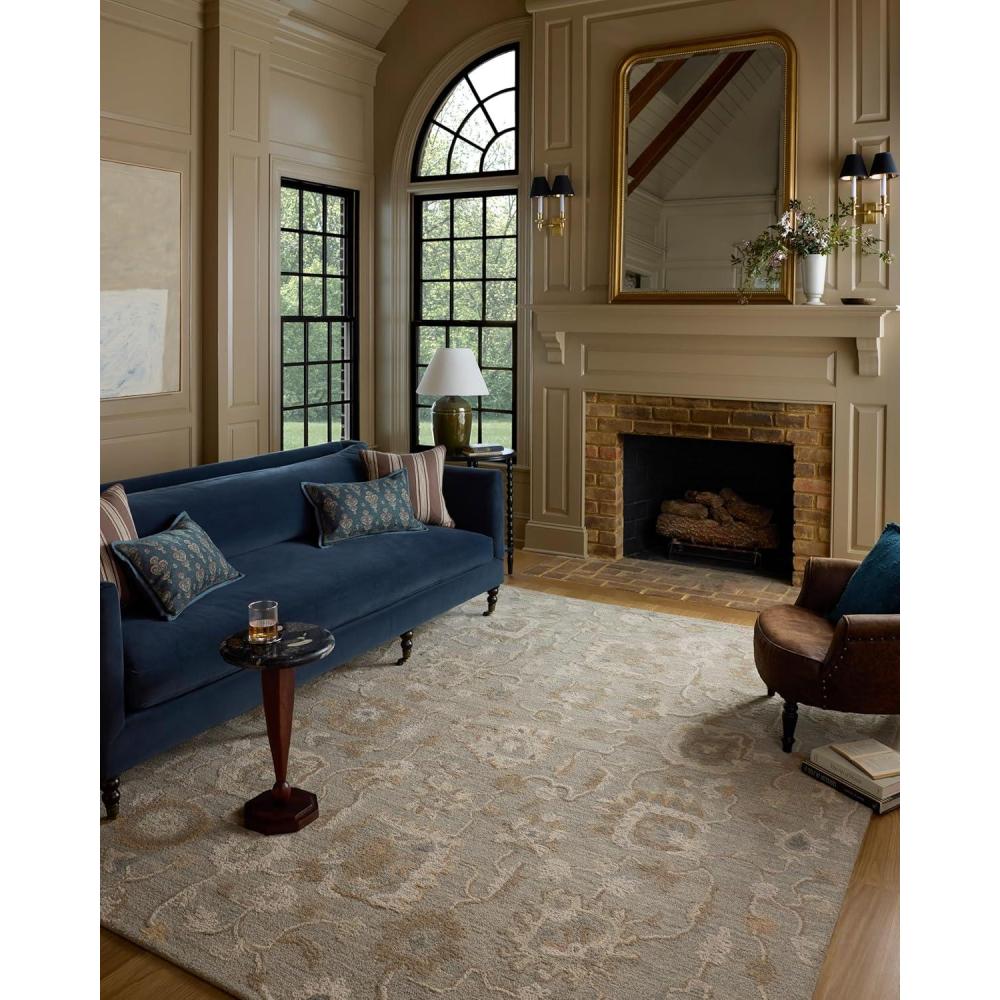 imageLoloi Chris Loves Julia Dorothea Collection DRT01 SandPebble 86quot x 116quot Area Rug Wool Neutral Floral Living Room Bedroom CarpetStone  Multi
