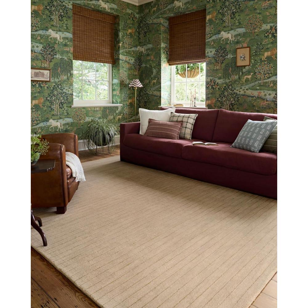 imageLoloi Chris Loves Julia Henry Collection HEY01 CharcoalIvory 36quot x 56quot 50quot Pile Height Accent RugBeige Wheat