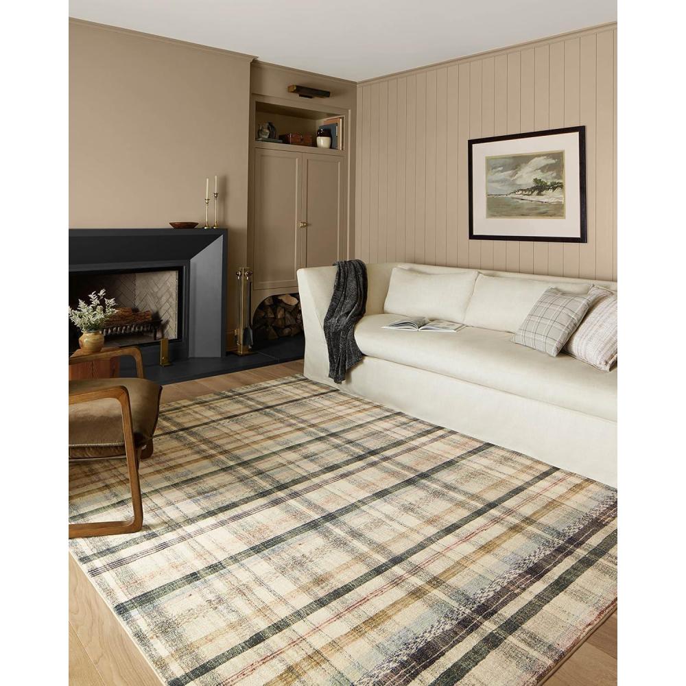 imageLoloi Chris Loves Julia Humphrey Collection HUM04 PlumMulti 36 x 56 38quot Pile Height Accent Rug feat CloudPileIvory Multi