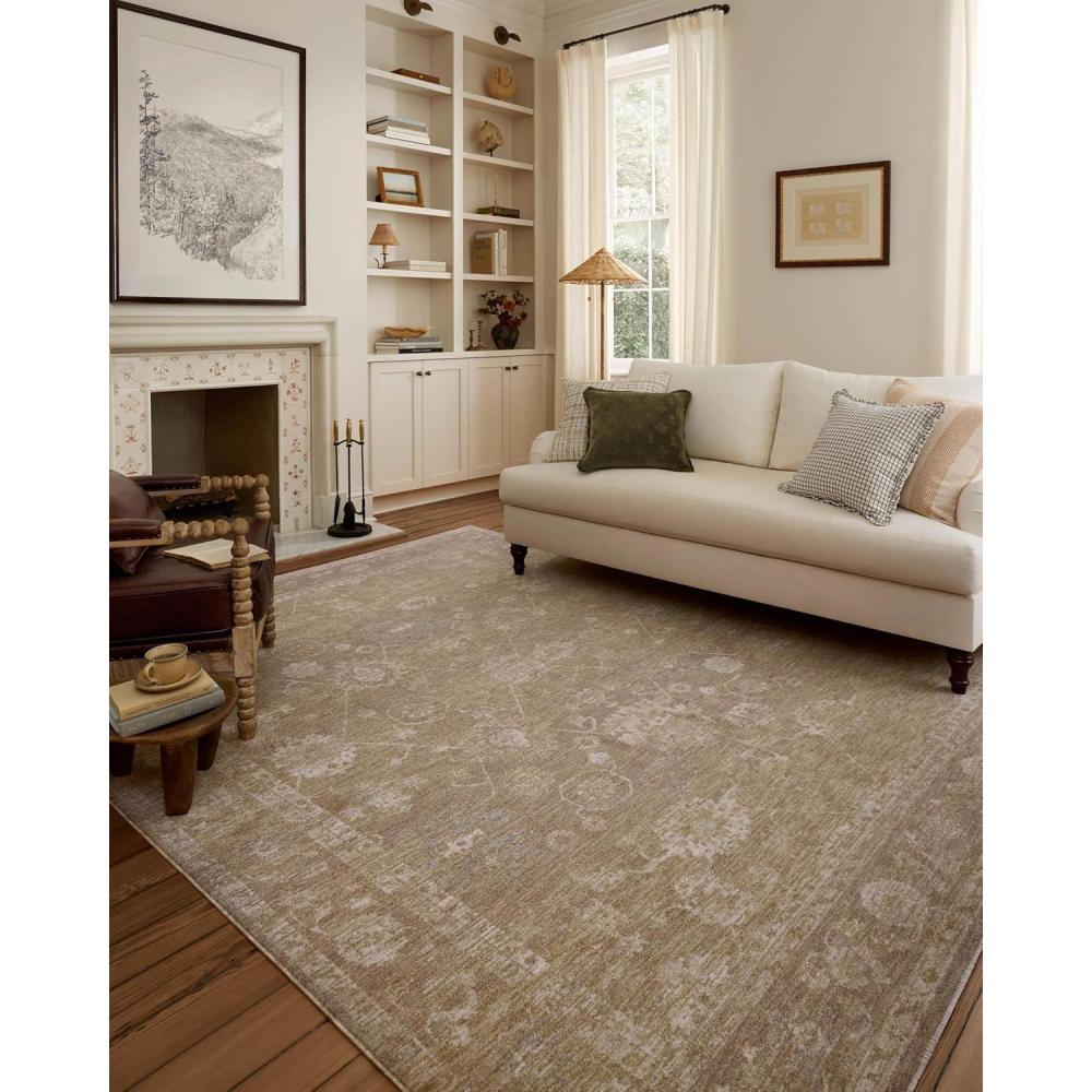imageLoloi Chris Loves Julia Louisa Collection LOI02 OatmealSlate 710quot x 10 38quot Pile Height Area RugTaupe  Gold