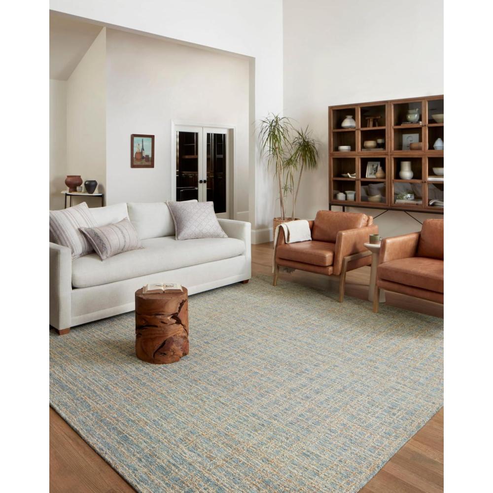 imageLoloi Chris Loves Julia Polly Collection POL05 Area Rug 79quot x 99quot SlateIvory Rectangular 038quot ThickBlue Sand