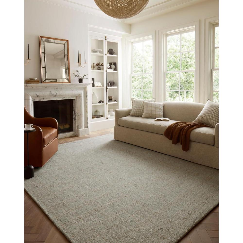 imageLoloi Chris Loves Julia Polly Collection POL05 Area Rug 79quot x 99quot SlateIvory Rectangular 038quot ThickFog Wheat