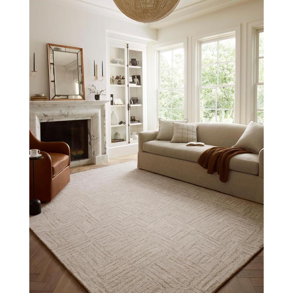 imageLoloi Chris Loves Julia Polly Collection POL05 Area Rug 79quot x 99quot SlateIvory Rectangular 038quot ThickSmoke Sand