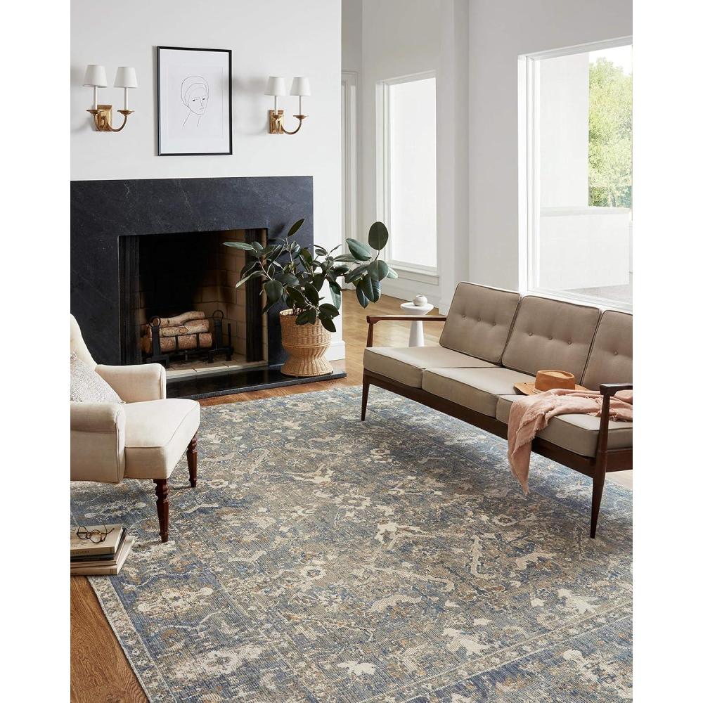 imageLoloi Chris Loves Julia Rosemarie 710quot x 10 Area Rug in SageBlush Classic NoShed Area Rug Soft Living Room Rug Antique Inspired Modern Rug for Living Area Bedroom Dining RoomSand Lagoon