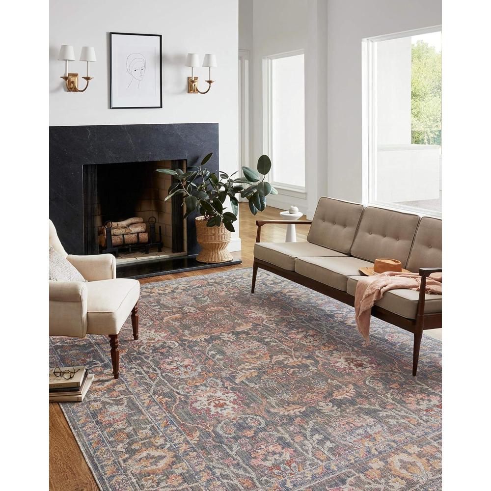 imageLoloi Chris Loves Julia Rosemarie 710quot x 10 Area Rug in SageBlush Classic NoShed Area Rug Soft Living Room Rug Antique Inspired Modern Rug for Living Area Bedroom Dining RoomStone Multi