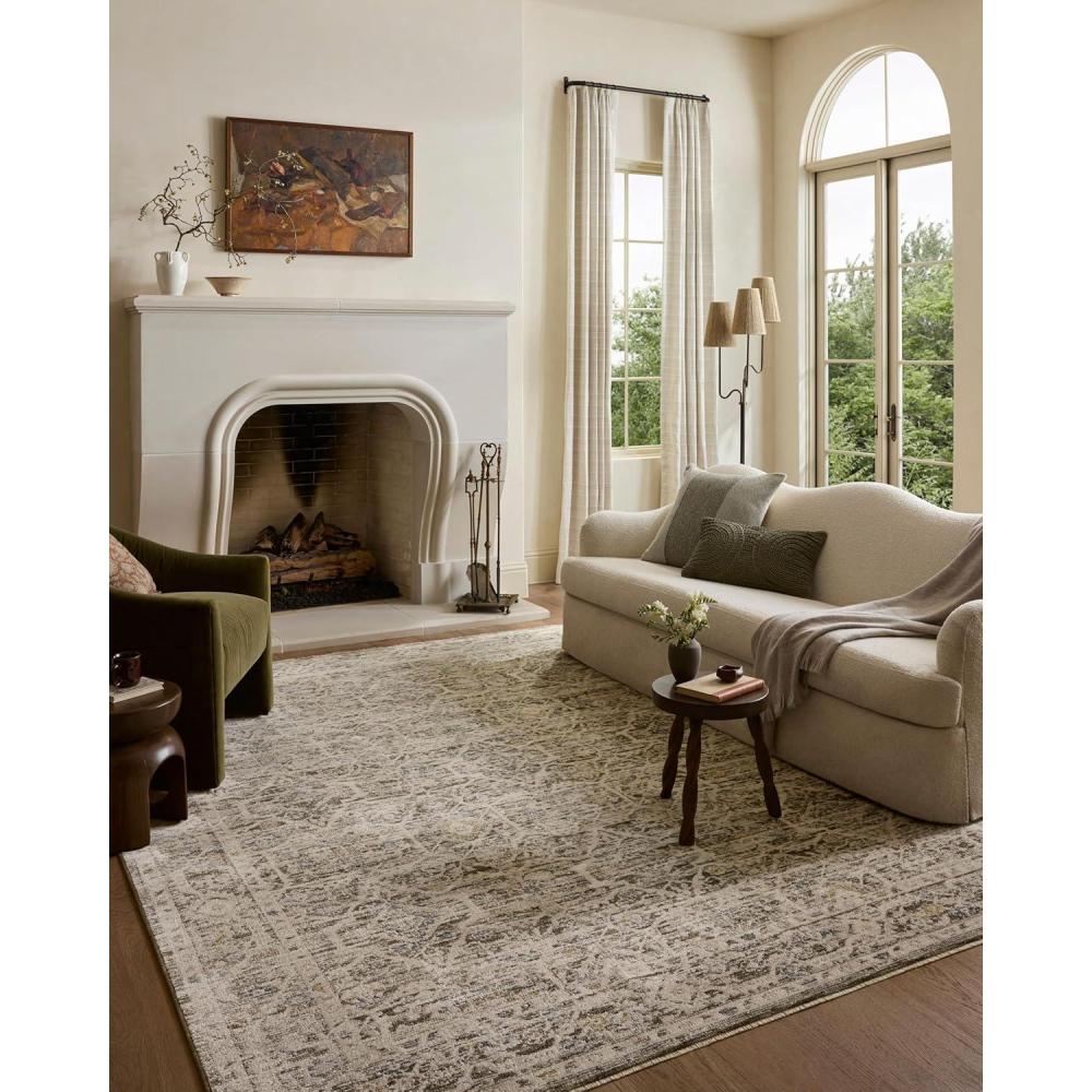 imageLoloi Clarisse Collection CLS05 OliveMulti 710quot x 102quot Fringe Area RugOlive  Ivory