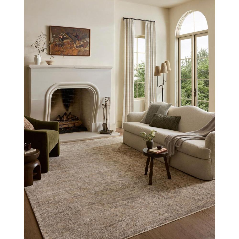 imageLoloi Clarisse Collection CLS05 OliveMulti 710quot x 102quot Fringe Area RugSmoke  Natural