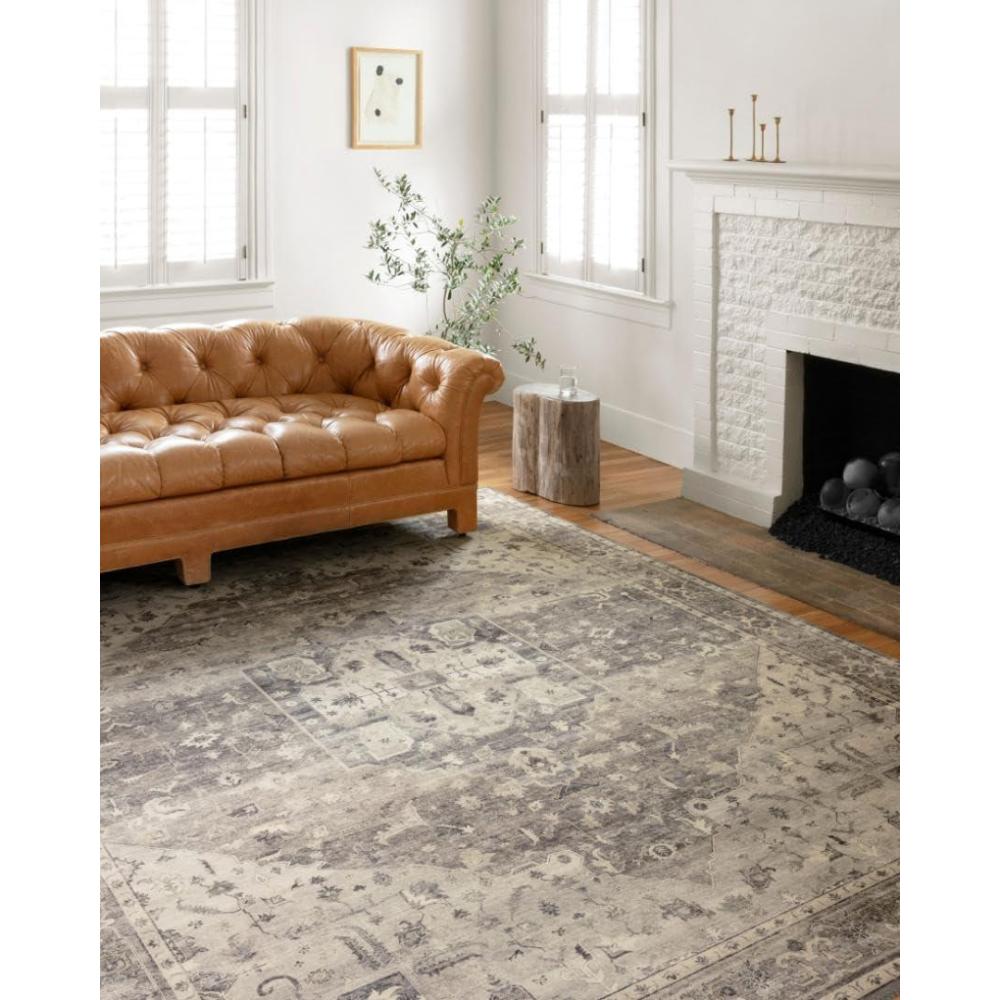 imageLoloi Hathaway Collection HTH03 JavaMulti 90quot x 120quot 25quot Thick Area Rug Soft Durable Printed Modern Low Pile NonShedding Easy Clean Living Room RugSteel Ivory