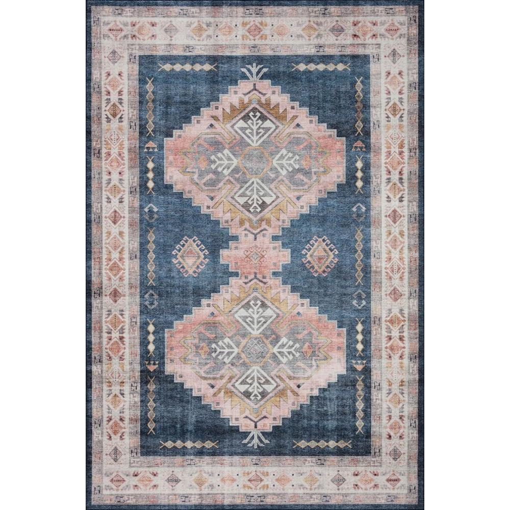 imageLoloi Heidi Collection HEI02 SageMulti 86quot x 116quot Area RugDenim  Blush