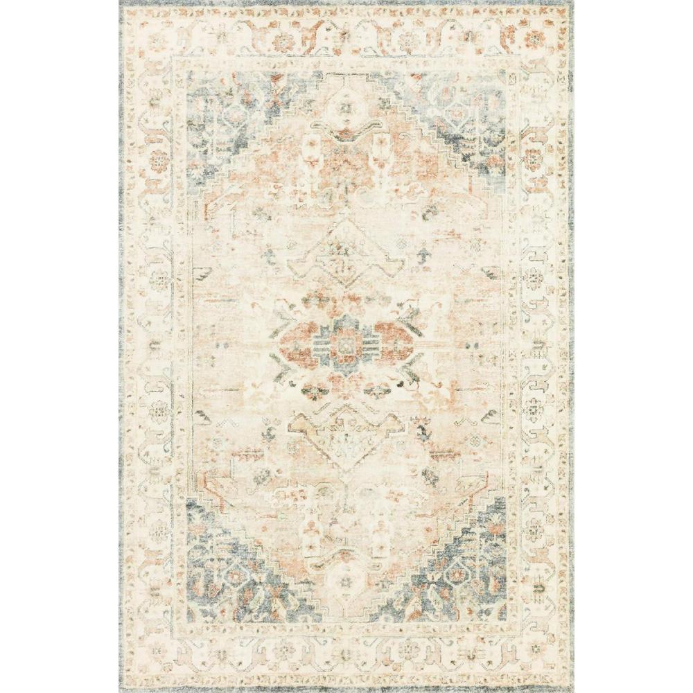 imageLoloi II Rosette DenimFog 76quot x 96quot Area RugClay Ivory