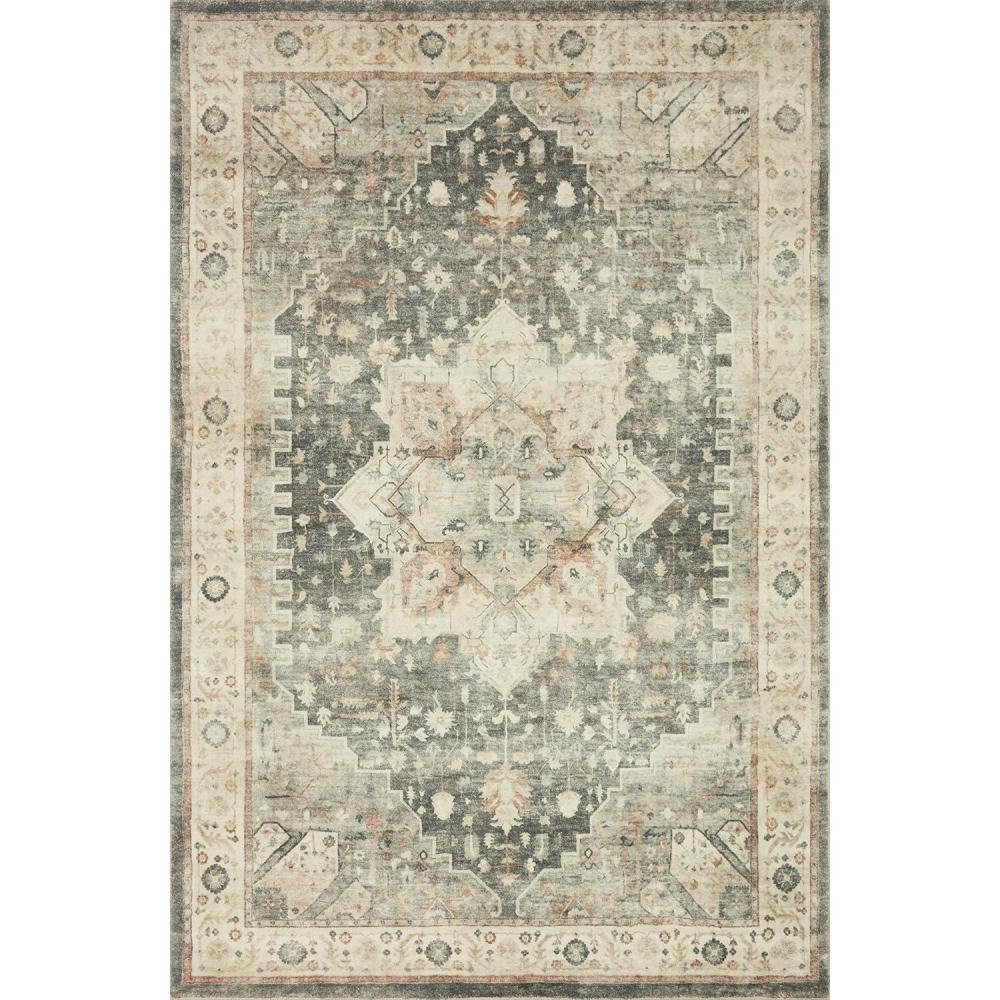 imageLoloi II Rosette DenimFog 76quot x 96quot Area RugSlate  Ivory