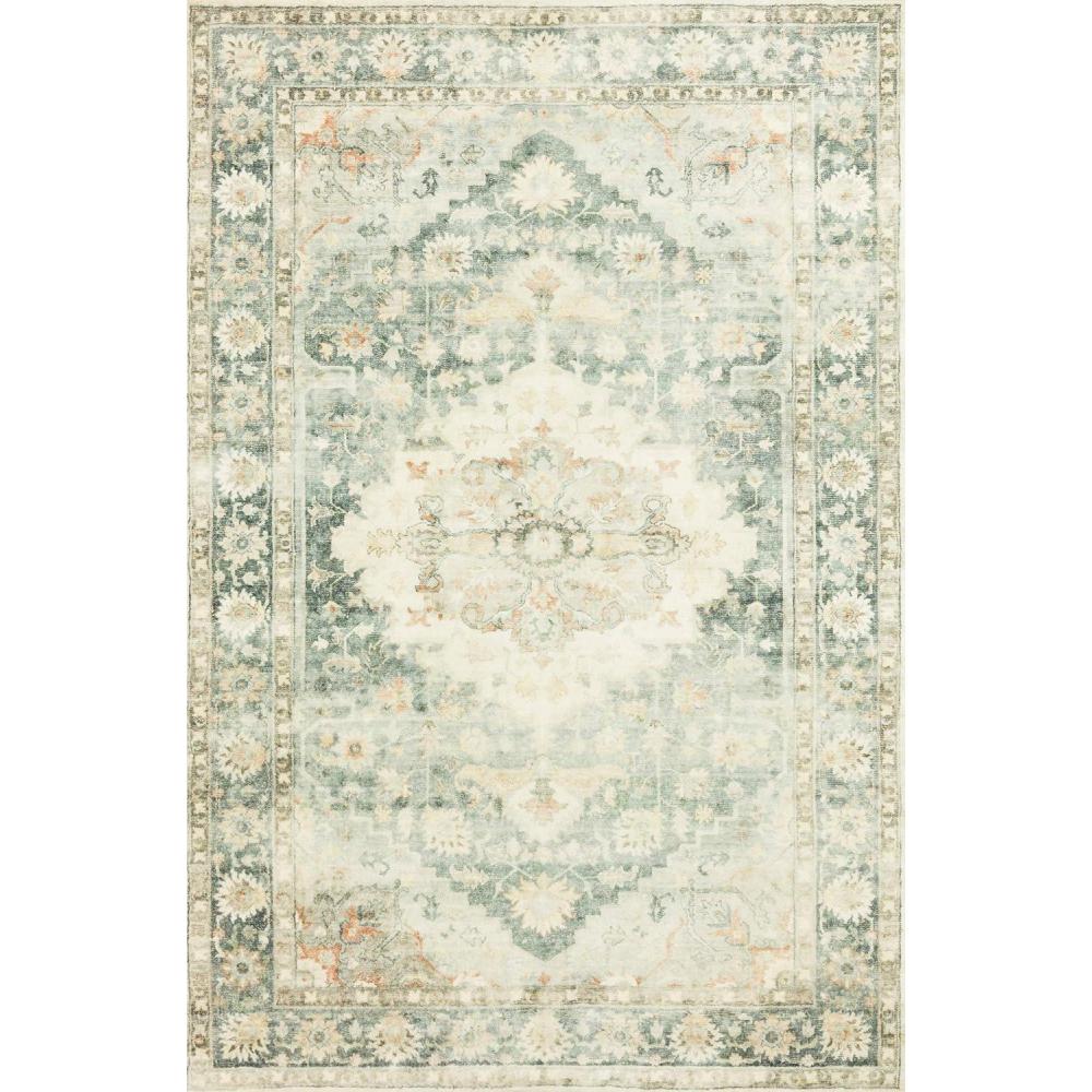 imageLoloi II Rosette DenimFog 76quot x 96quot Area RugTeal Ivory