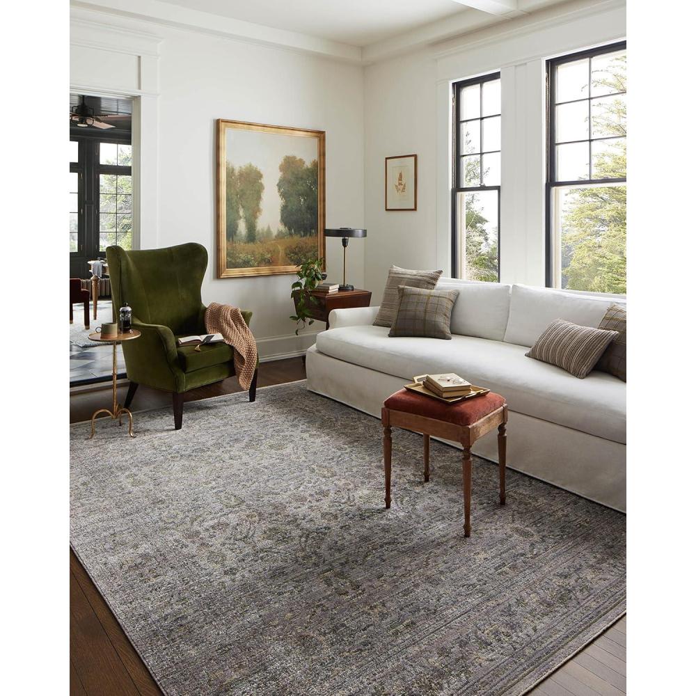 imageLoloi Jean Stoffer Bradbury Collection Midnight ampamp Multi 26quot x 80quot Runner Rug Modern ampamp Traditional Area Rugs for Living Room Bedroom Entryway ampamp Hallway No Shed High Traffic Area Decor RugGrey Multi