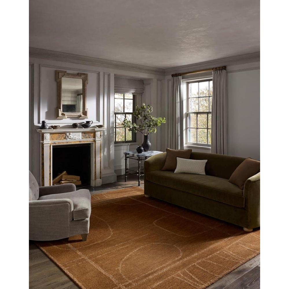 imageLoloi Jeremiah Brent Barrow Collection BAR02 MossBeige 23quot x 39quot Accent RugClay  Natural
