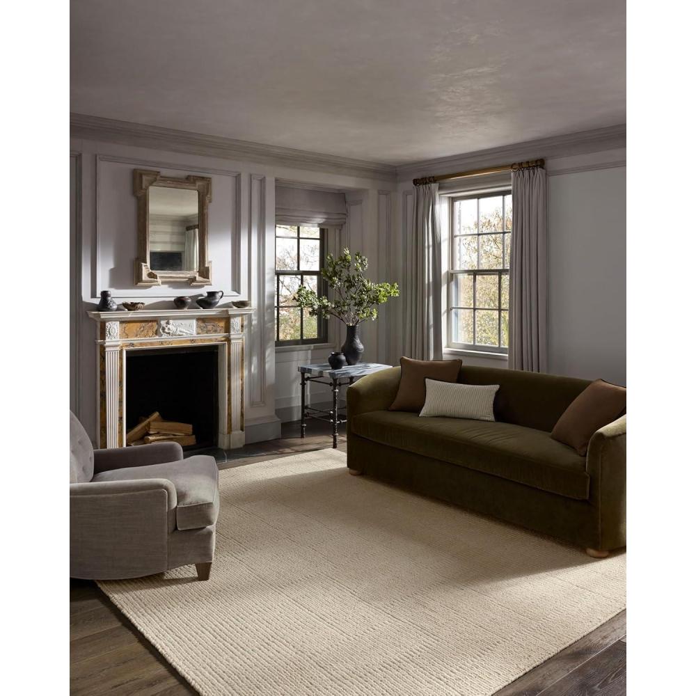 imageLoloi Jeremiah Brent Greenwich Collection GRN01 Brown 50quot x 76quot Area RugIvory