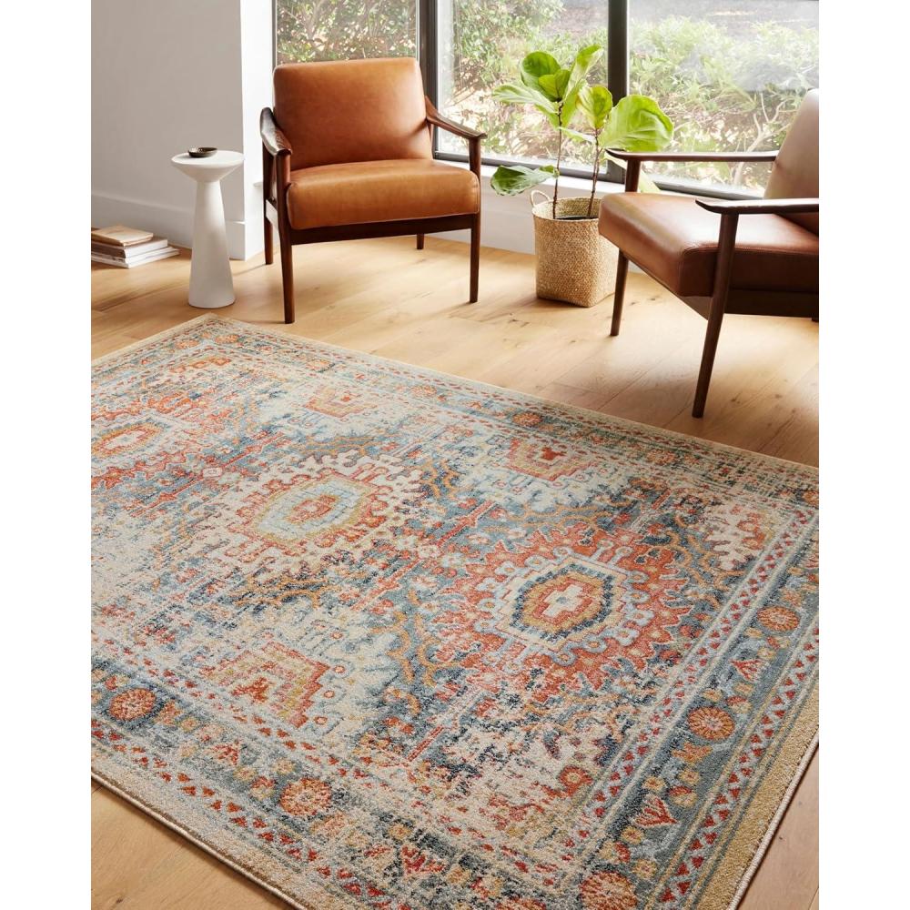 imageLoloi Jocelyn Collection JOC01 SandMulti 710quot x 10 38quot Thick Area RugMist  Multi