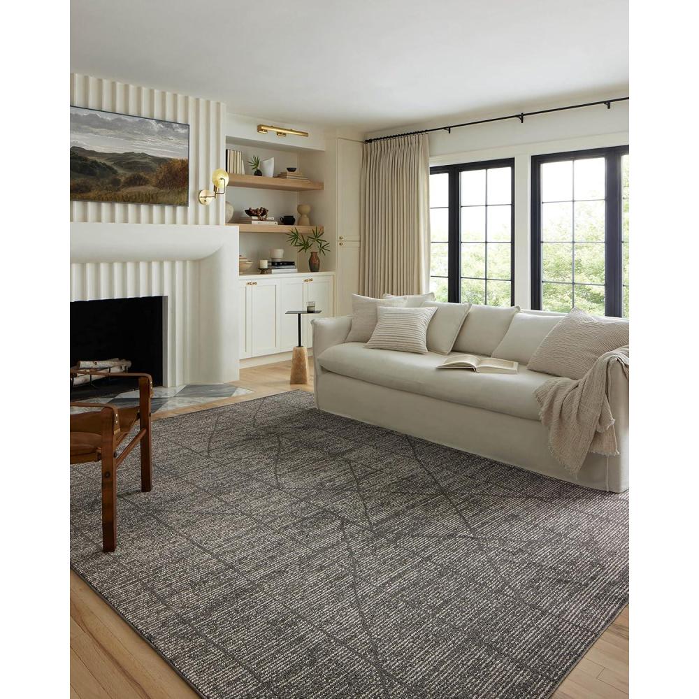 imageLoloi Kamala Collection KAM05 GreyMulti 53quot x 79quot Area RugCharcoal Ivory