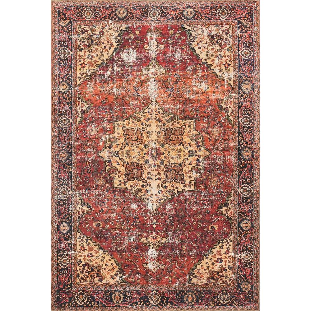 imageLoloi Loren Collection LQ03 SandTaupe 84quot x 116quot Area RugRed Navy