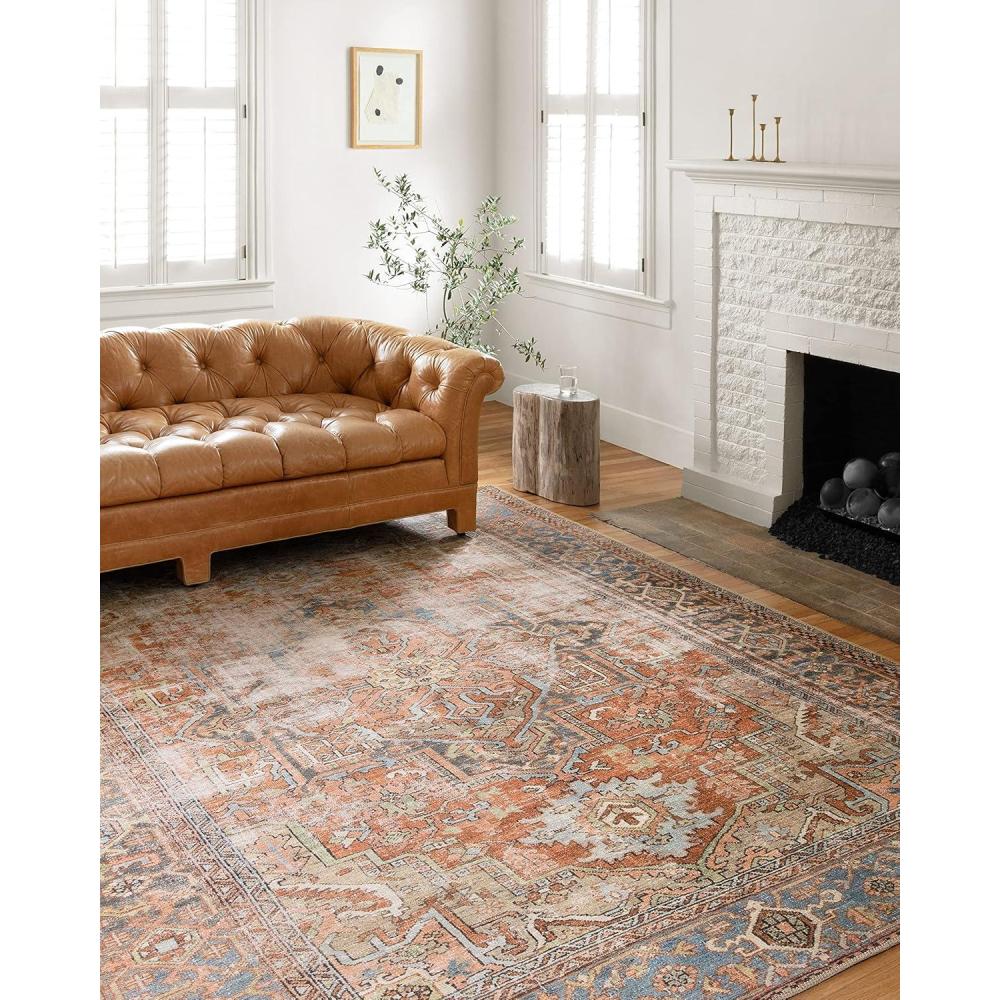 imageLoloi Loren Collection LQ03 SandTaupe 84quot x 116quot Area RugTerracotta  Sky