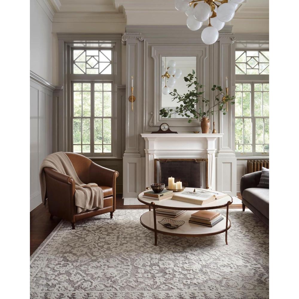 imageLoloi Magnolia Home by Joanna Gaines Gigi Collection GIG01 GreyIvory 53quot x 76quot Area RugGrey  Ivory