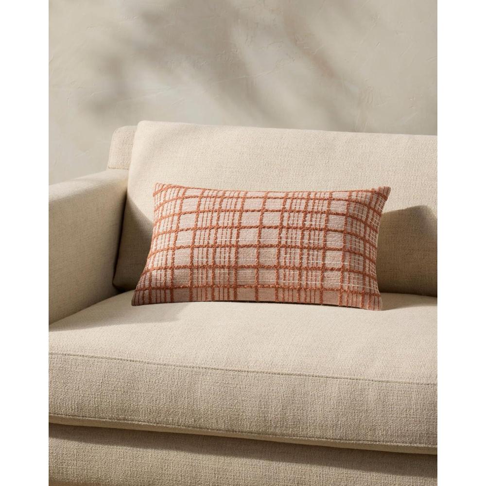 imageLoloi Magnolia Home by Joanna Gaines Liv Collection PMH0064 Beige 13 x 21 Cover wPoly PillowRust