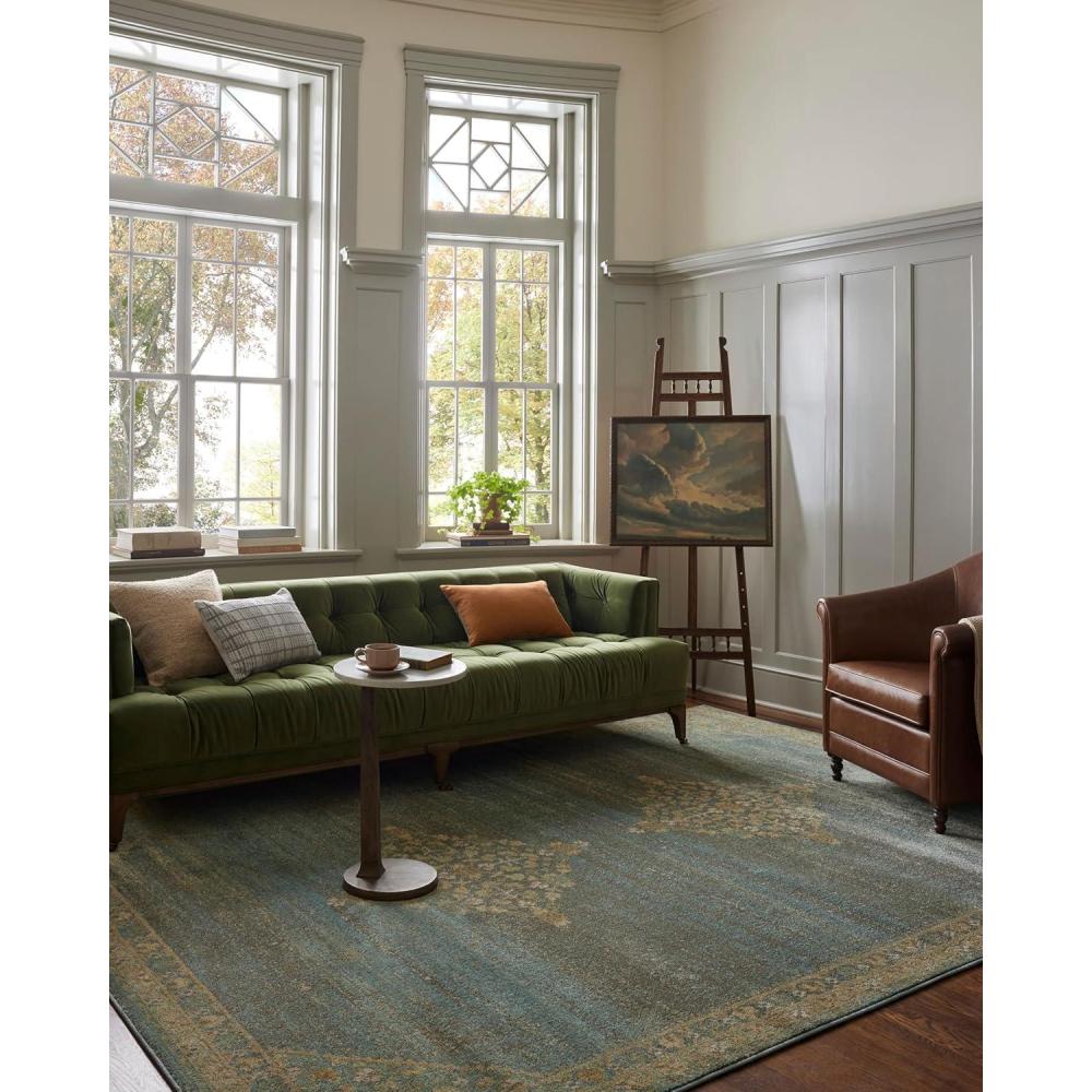 imageLoloi Magnolia Home by Joanna Gaines Mona Collection MOA02 BARKMulti 100quot x 140quot Area RugAqua Wheat