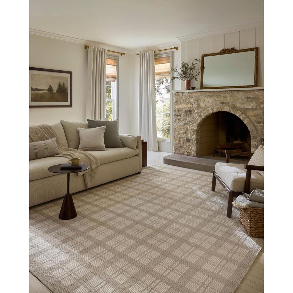 imageLoloi Magnolia Home by Joanna Gaines Ryder Collection RYD02 BlueIvory 79quot x 99quot Area RugBeige Ivory