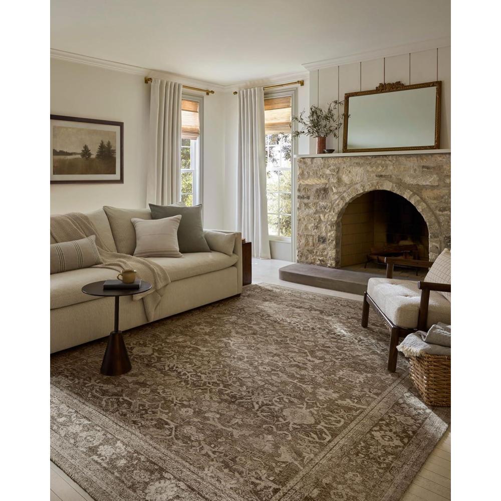 imageLoloi Magnolia Home by Joanna Gaines Wimberly Collection WYM01 EarthMulti 79quot x 99quot Area RugBark Ivory