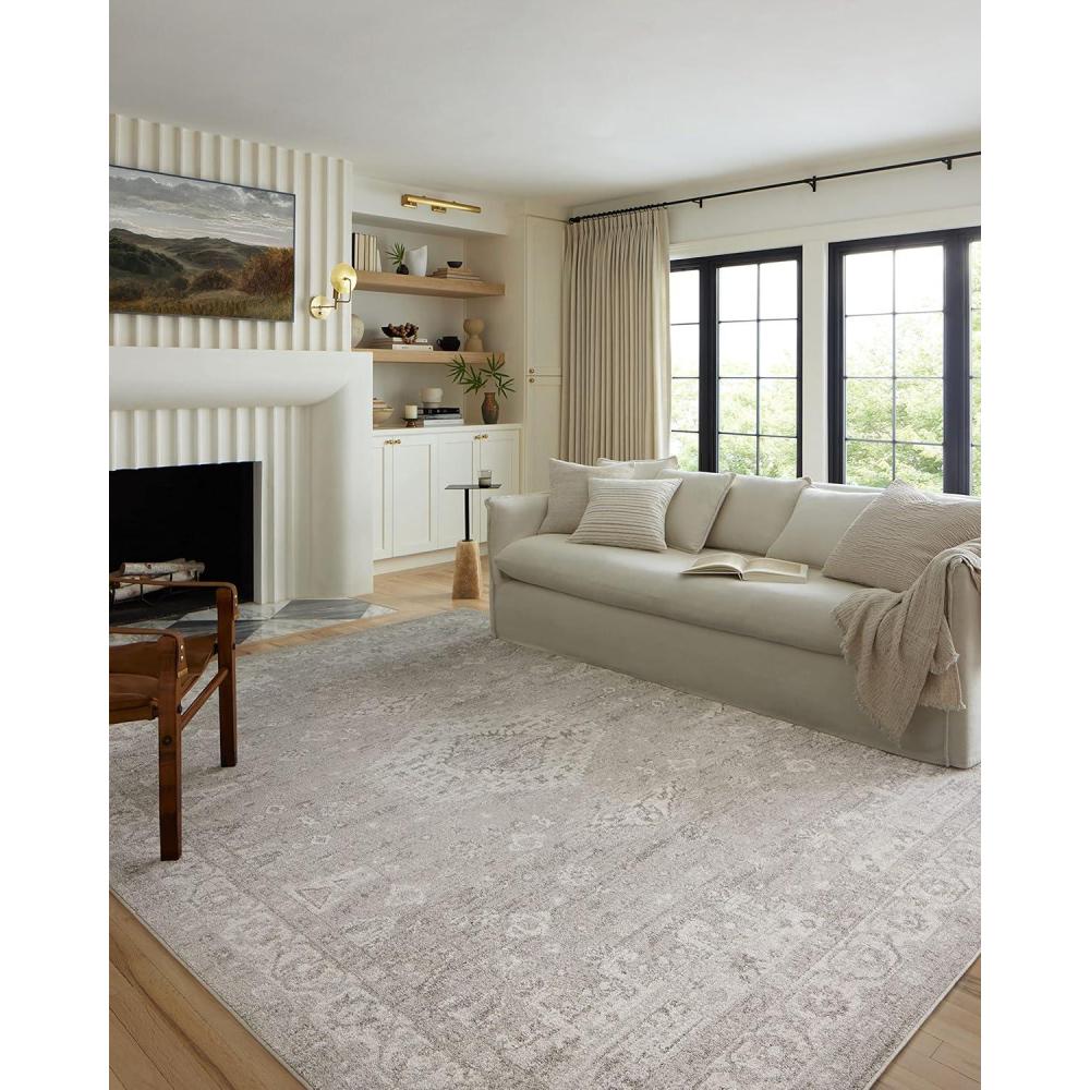 imageLoloi Odette Collection ODT03 IvoryBeige 710quot x 10 Area RugSilver Ivory