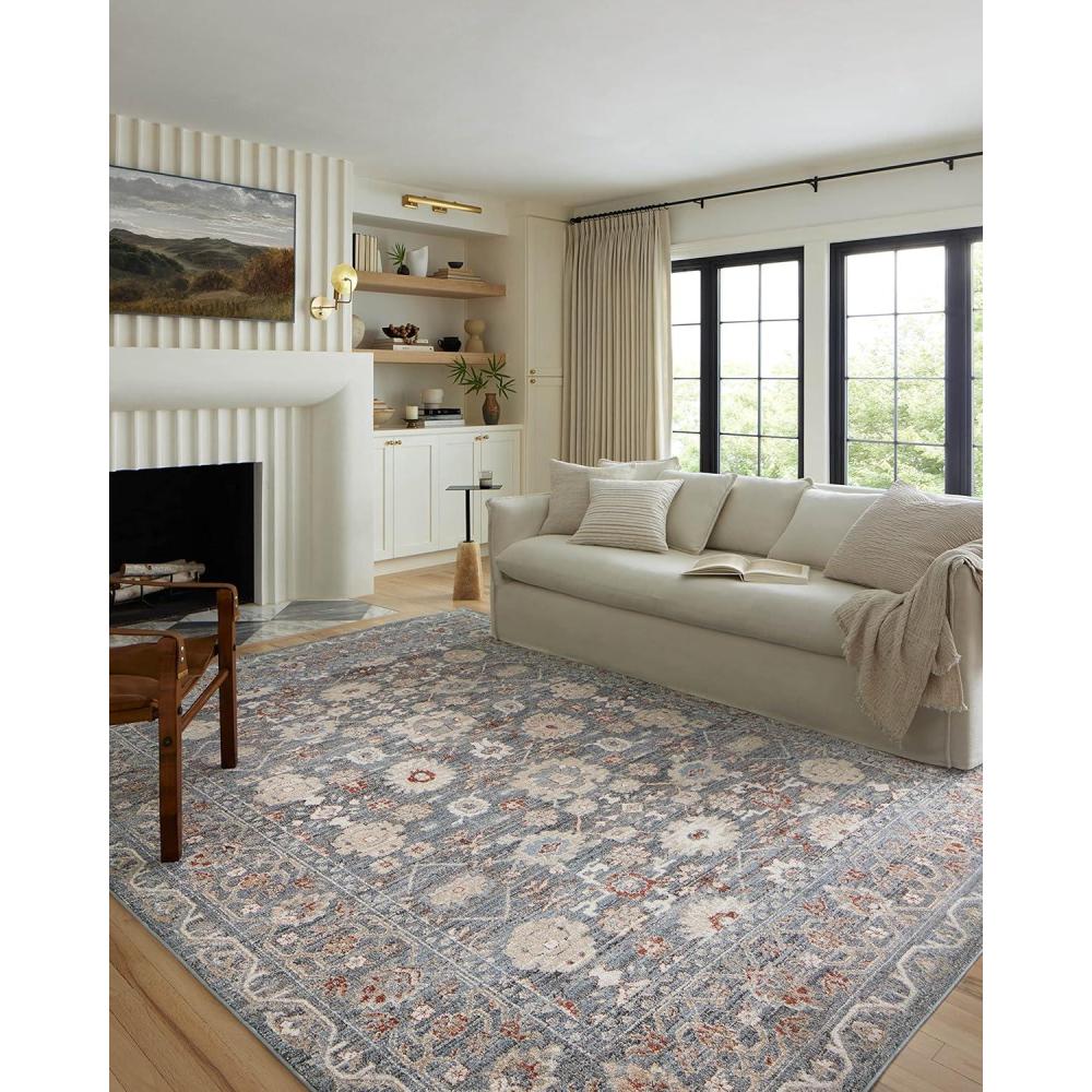 imageLoloi Odette Collection ODT03 IvoryBeige 710quot x 10 Area RugSky Rust