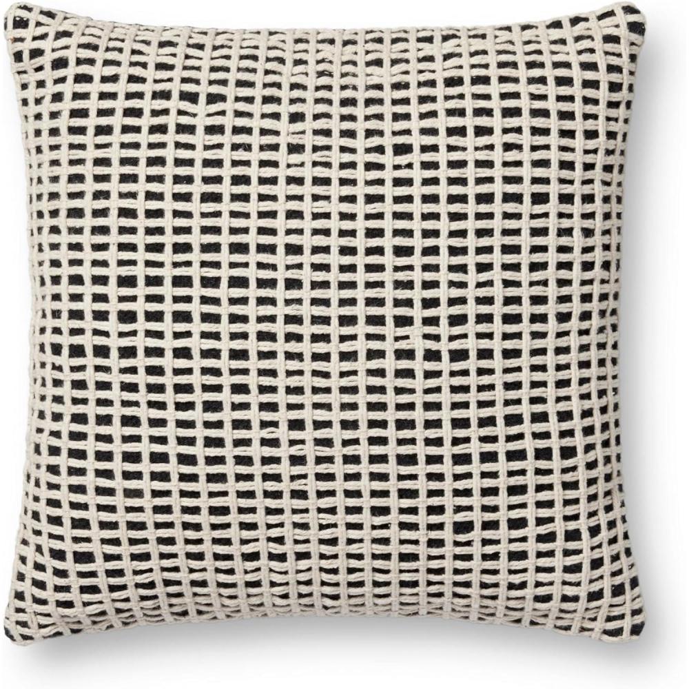imageLoloi PLL0119 BlueIvory 18 x 18 Cover wPoly PillowBlack Ivory