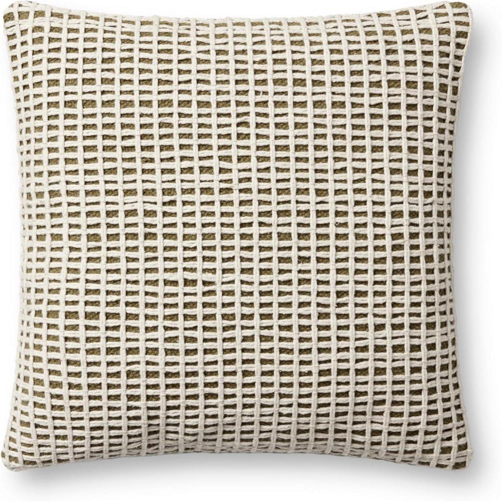 imageLoloi PLL0119 BlueIvory 18 x 18 Cover wPoly PillowGreen Ivory