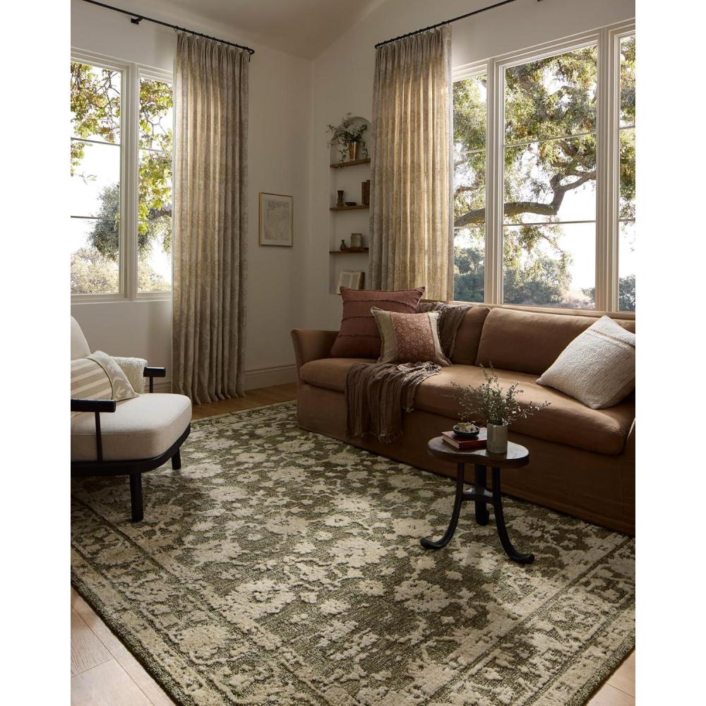 imageLoloi Percival Collection PCV06 MossNatural 50quot x 76quot Area RugMoss  Natural