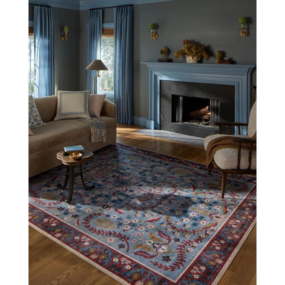 imageLoloi Rifle Paper Co Canopy Collection CNP03 RedBlue 23quot x 5 Accent Rug