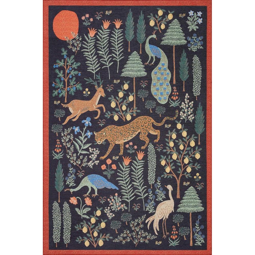 imageLoloi Rifle Paper Co Menagerie Cream 50quot x 76quot Area RugBlack