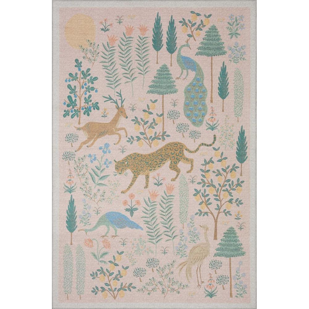 imageLoloi Rifle Paper Co Menagerie Cream 50quot x 76quot Area RugMulti Color