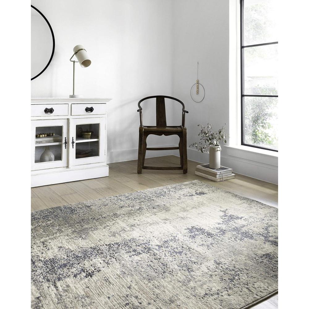 imageLoloi Teagan Collection TEA01 NaturalLt Grey 711quot x 106quot Area Rug Large Soft Neutral Rug HighTraffic for Living Room Bedroom Home Office Dining AreaNatural Denim