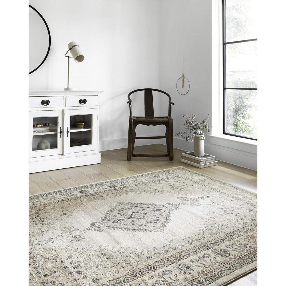 imageLoloi Teagan Collection TEA01 NaturalLt Grey 711quot x 106quot Area Rug Large Soft Neutral Rug HighTraffic for Living Room Bedroom Home Office Dining AreaOatmeal Ivory