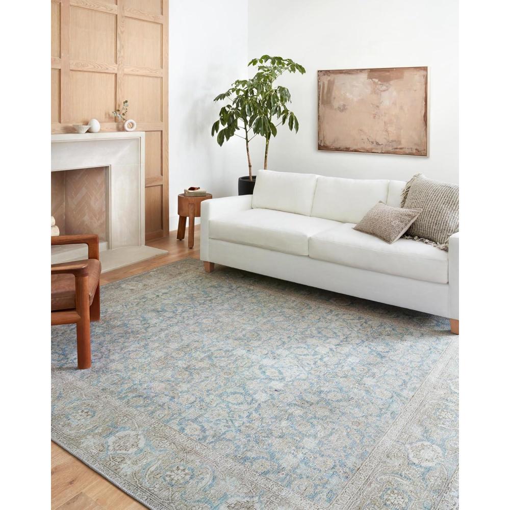 imageLoloi Wynter Collection WYN02 AuburnMulti 86quot x 116quot Area Rug 13quot Thick Area Rug Soft Durable Printed Vintage Inspired Low Pile NonShedding Easy Clean Living Room RugOcean Silver