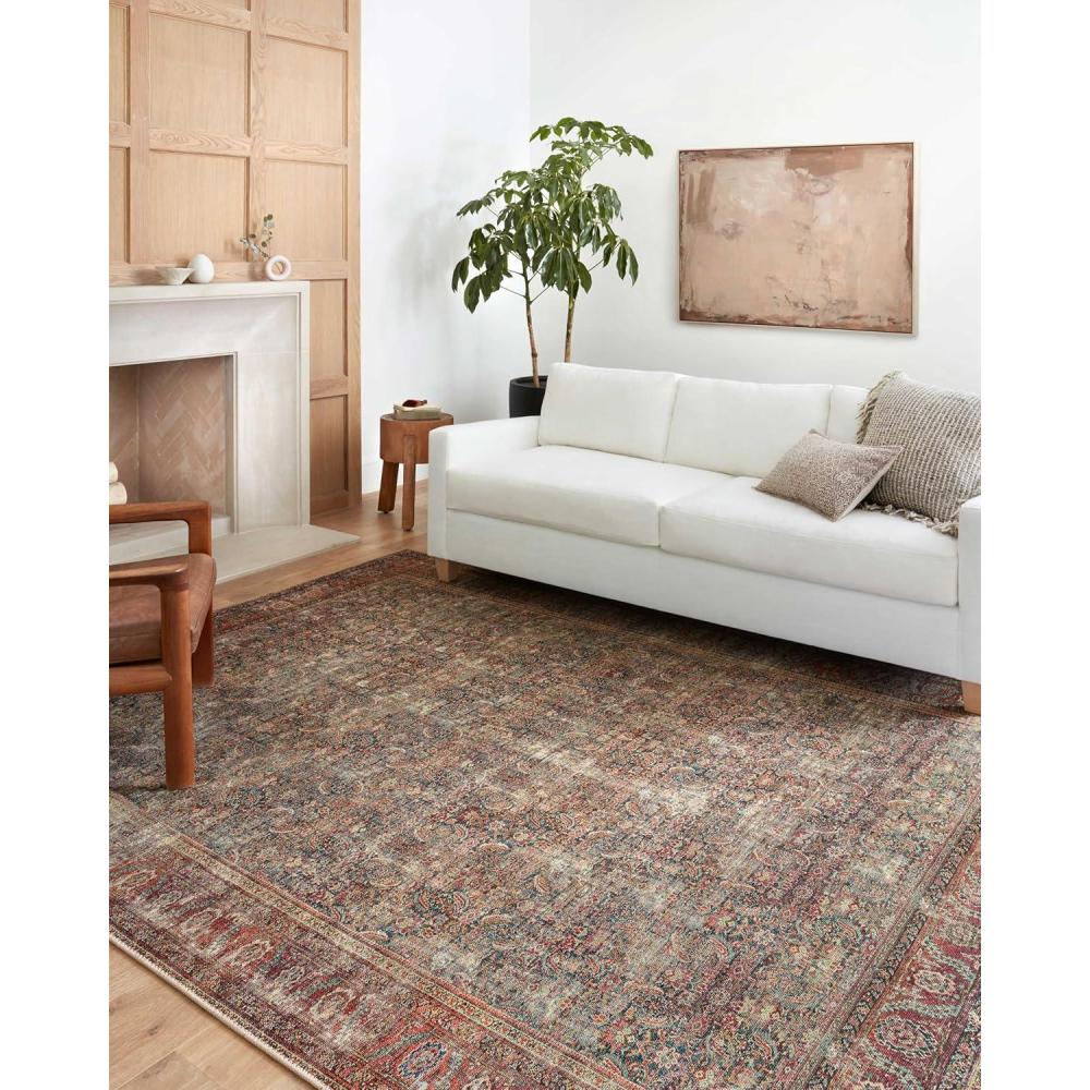 imageLoloi Wynter Collection WYN02 AuburnMulti 86quot x 116quot Area Rug 13quot Thick Area Rug Soft Durable Printed Vintage Inspired Low Pile NonShedding Easy Clean Living Room RugOnyx Multi