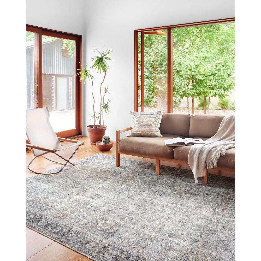 imageLoloi Wynter Collection WYN02 AuburnMulti 86quot x 116quot Area Rug 13quot Thick Area Rug Soft Durable Printed Vintage Inspired Low Pile NonShedding Easy Clean Living Room RugGrey Charcoal