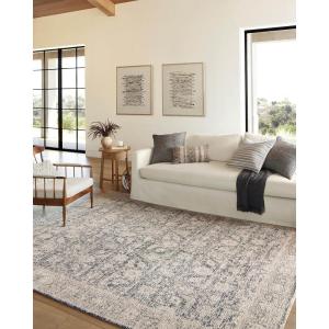Loloi Amber Lewis Alie Collection ALE-04 Sky/Stone 9′-6” x 13′-1”, .13” Pile Height, Area Rug(Charcoal / Beige)