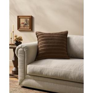 Loloi Amber Lewis Aspyn Collection PAL0061 Brown 22” x 22” Cover Only Pillow(Brown)